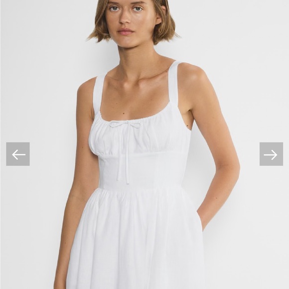 Wilfred White Linen Midi Dress size 6 NWT - Picture 3 of 6